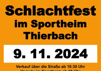 Schlachtfest beim ATSV Thierbach am 9. November 2024